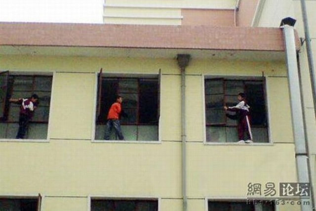 Fenster putzen in China