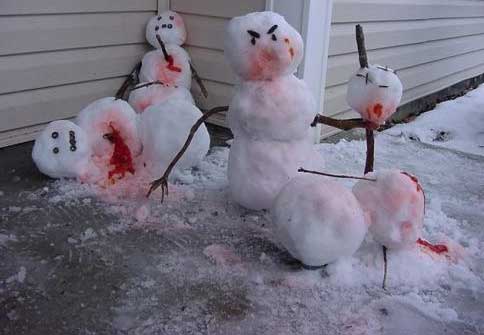 lustige Schneemaenner