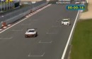 Clio crasht mit Manthey Porsche am Ziel 24h-Rennen 2012