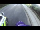 Rollerfahrer auf der Flucht