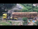 Holztransporter vs. kleine Brücke