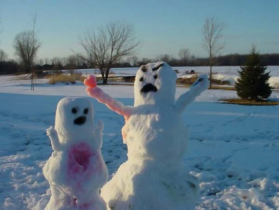 lustige Schneemänner