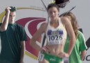 Michelle Jenneke beim Aufwärmen
